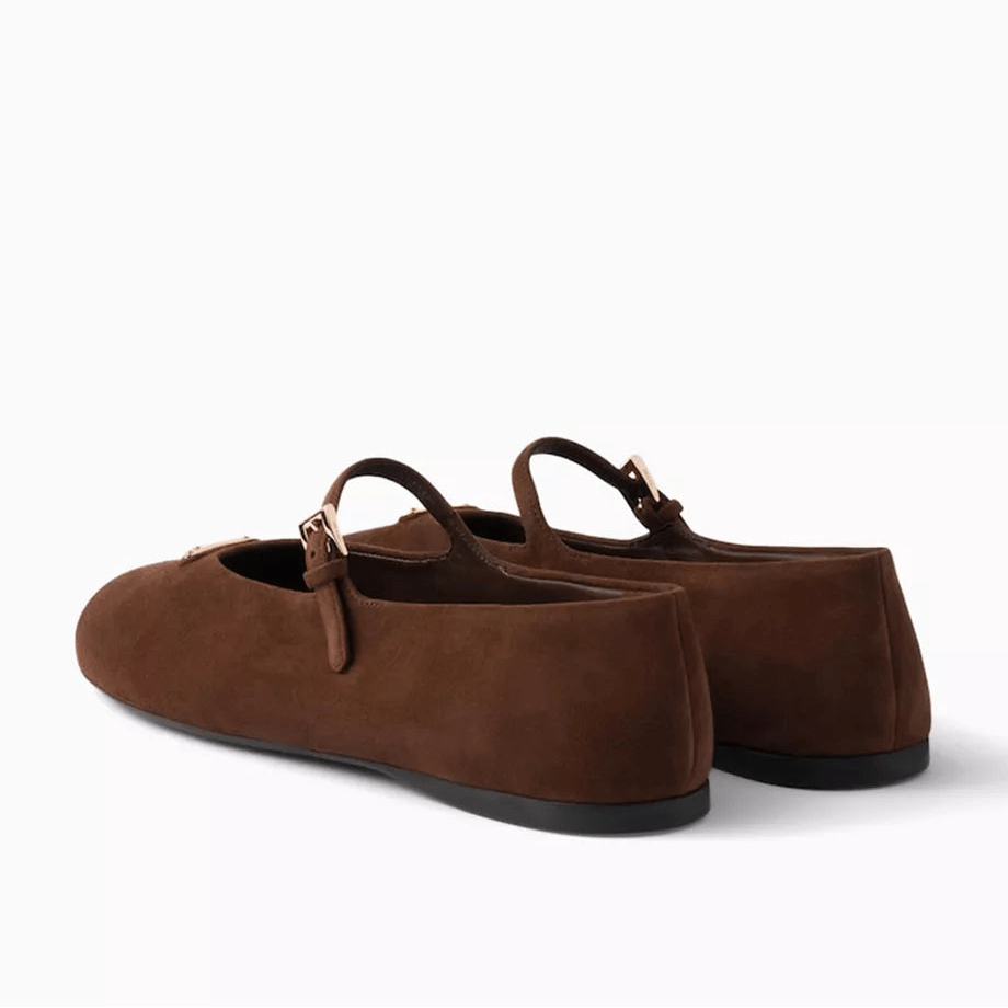 Prada Suede Ballerinas For Women - Brown 3