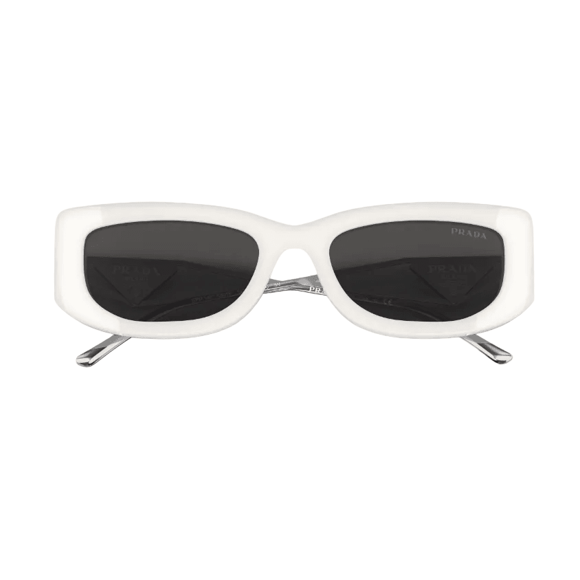 Prada Sunglasses Frame White Lenses Grey 2
