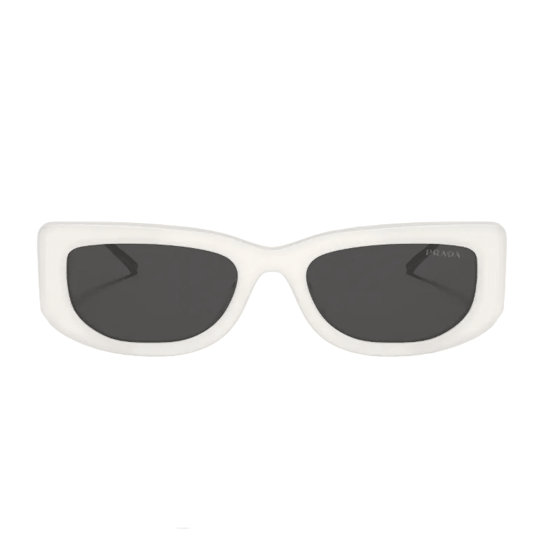 Prada Sunglasses Frame White Lenses Grey 2