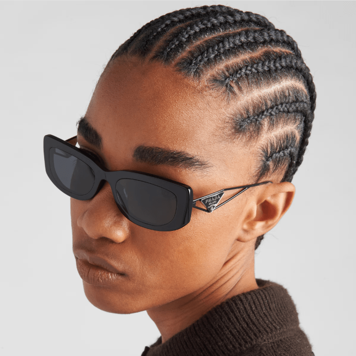 Prada Sunglasses With Triangle Logo Slate Gray Lenses 4