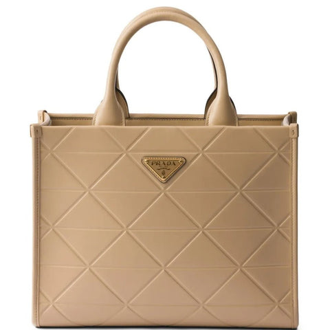 Prada Symbole Large Top - Handle Bag Beige - BEAUTY BAR