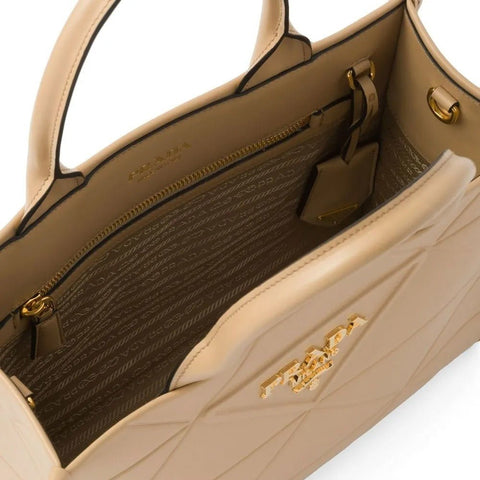 Prada Symbole Large Top - Handle Bag Beige - BEAUTY BAR
