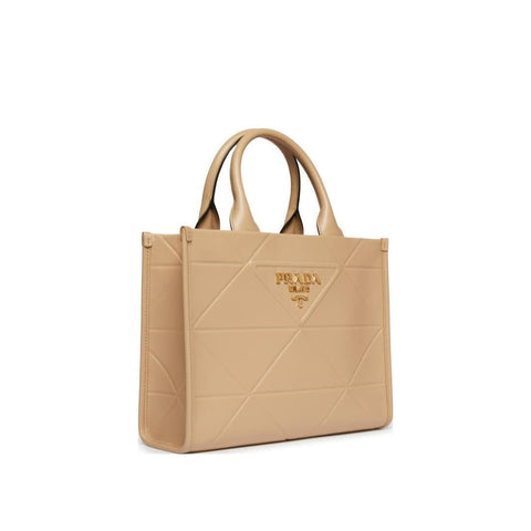 Prada Symbole Large Top - Handle Bag Beige - BEAUTY BAR