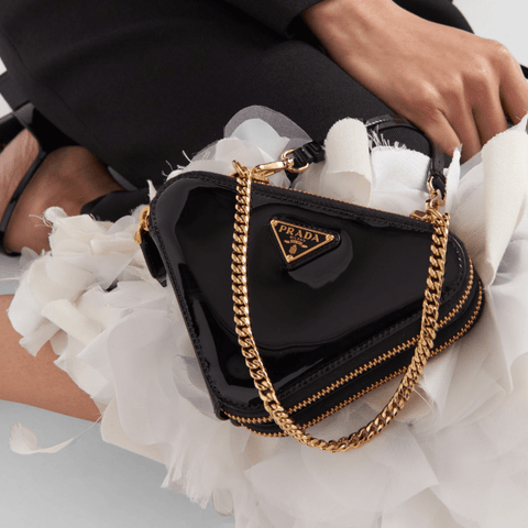 Prada Triangle - Logo Leather Mini Pouch - BEAUTY BAR