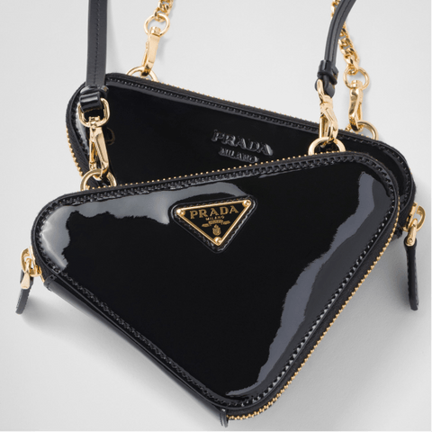 Prada Triangle - Logo Leather Mini Pouch - BEAUTY BAR