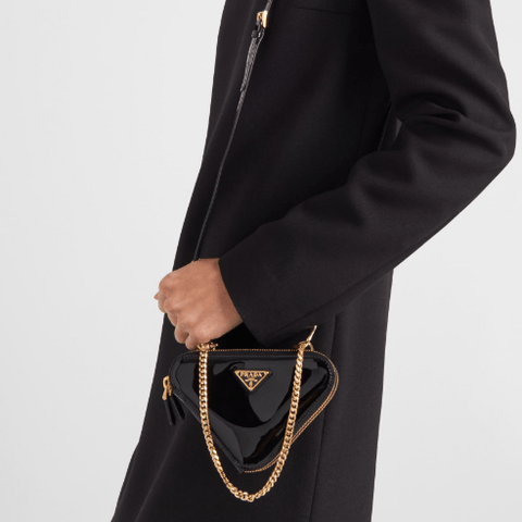 Prada Triangle - Logo Leather Mini Pouch - BEAUTY BAR