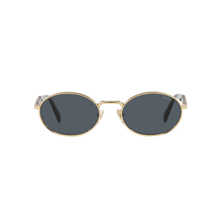 Prada Vintage-Inspired Gold Oval Sunglasses With Black Lenses