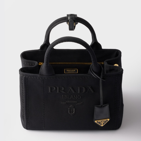 Prada Jardinière Small Cotton Canvas Handbag