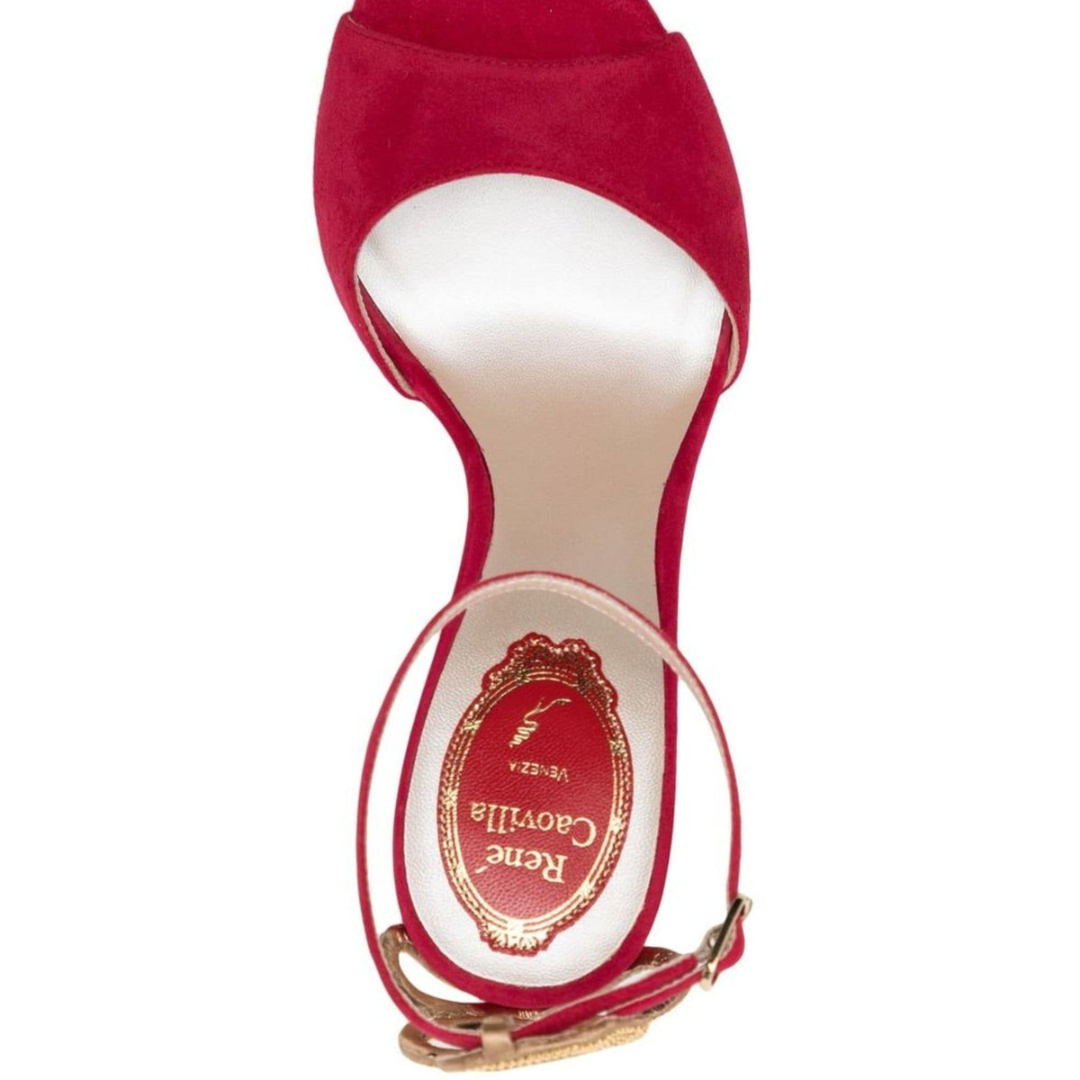 René Caovilla Serpent-Detail 100mm Suede Sandals 4