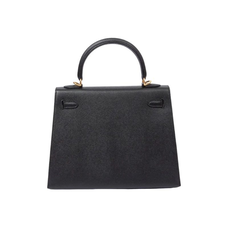 Hermès Kelly 25 Black Epsom Gold Hardware 3