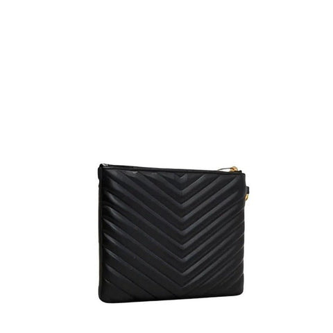 Saint Laurent Black Matelasse Leather Monogram Tablet Case - BEAUTY BAR