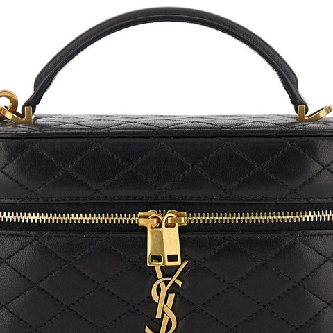 Saint Laurent Black Vanity Bag With Cassandre In Quilted Leather Woman - BEAUTY BAR