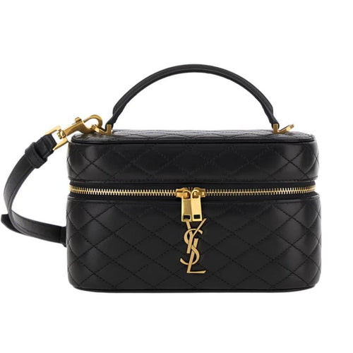 Yves Saint Laurent Black Vanity Bag With Cassandre In Quilted Leather Woman