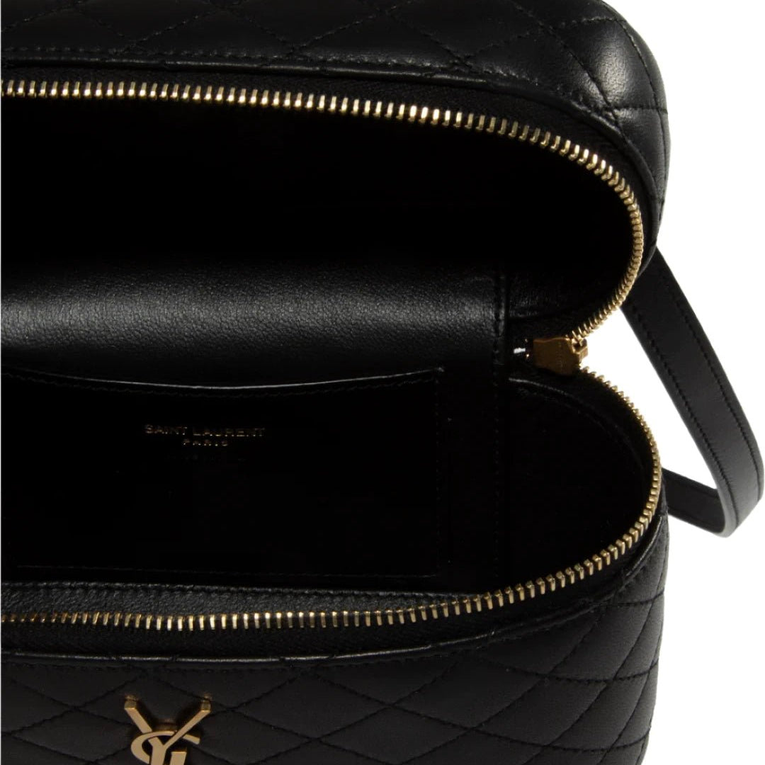 Yves Saint Laurent Black Vanity Bag With Cassandre In Quilted Leather Woman 5