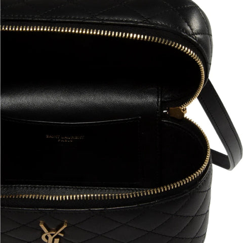 Saint Laurent Black Vanity Bag With Cassandre In Quilted Leather Woman - BEAUTY BAR