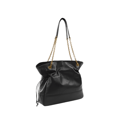 Saint Laurent Jamie Shopping Bag – Black Quilted Leather with Tonal YSL Logo | Luxury Designer Tote - BEAUTY BAR