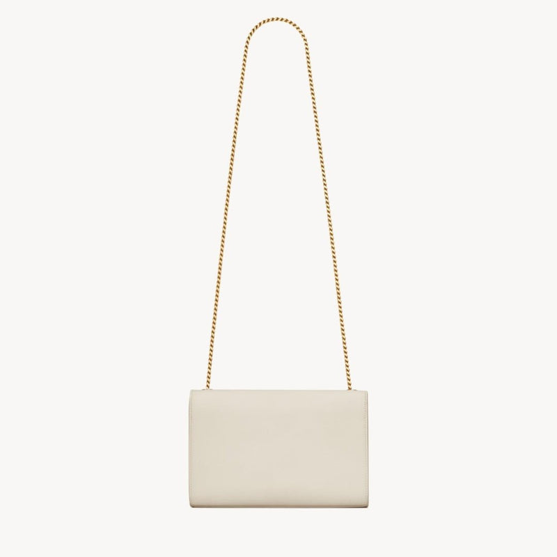 Saint Laurent White Grain De Poudre Monogram Kate Belt Bag 2