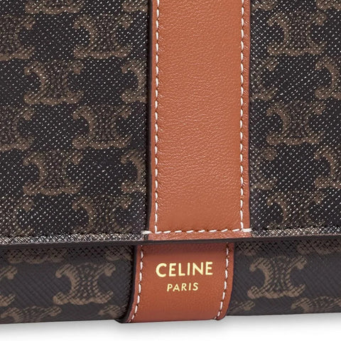 Celine Large Triomphe Leather Flap Wallet