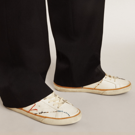 Super-Star LTD With Perforated Star And Metallic Leather Heel Tab 3