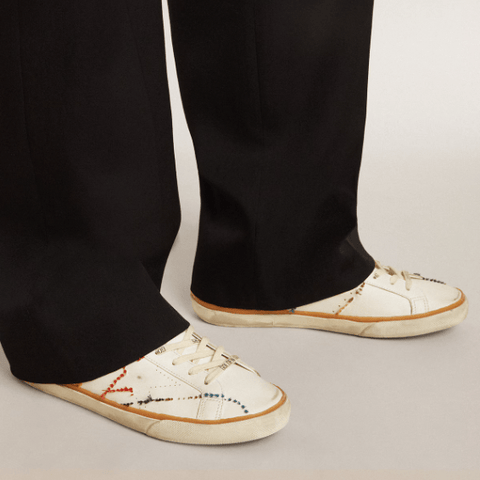 Super - Star LTD With Perforated Star And Metallic Leather Heel Tab - BEAUTY BAR