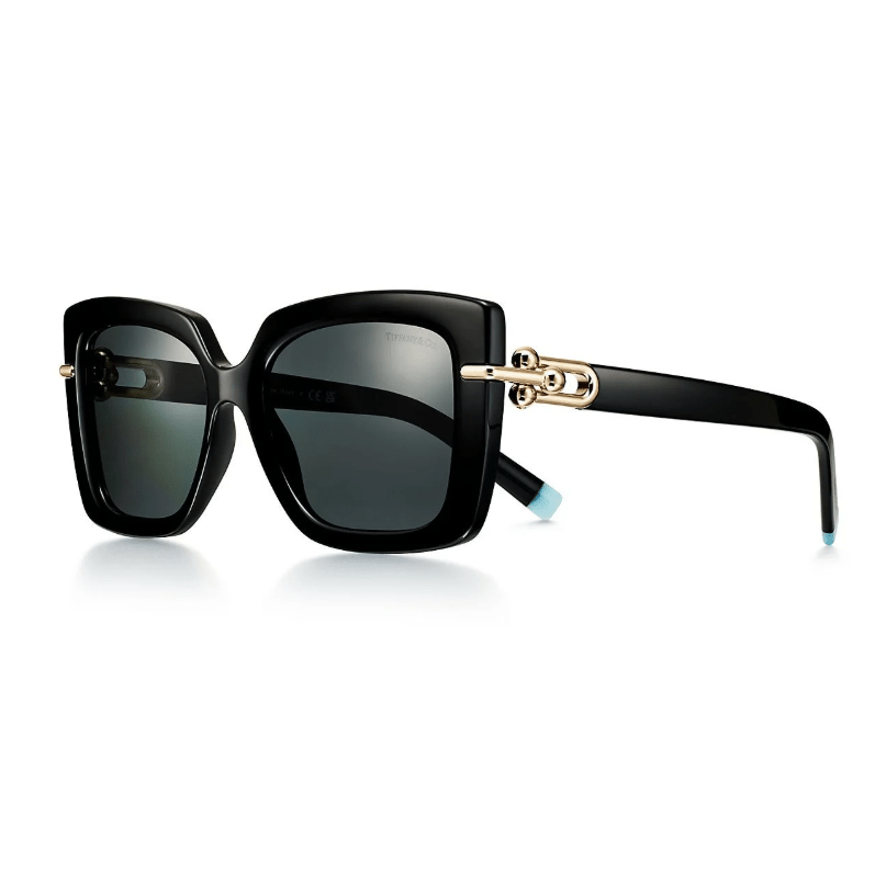 Tiffany & Co  in Black Acetate with Dark Gray Lenses Sunglasses 2