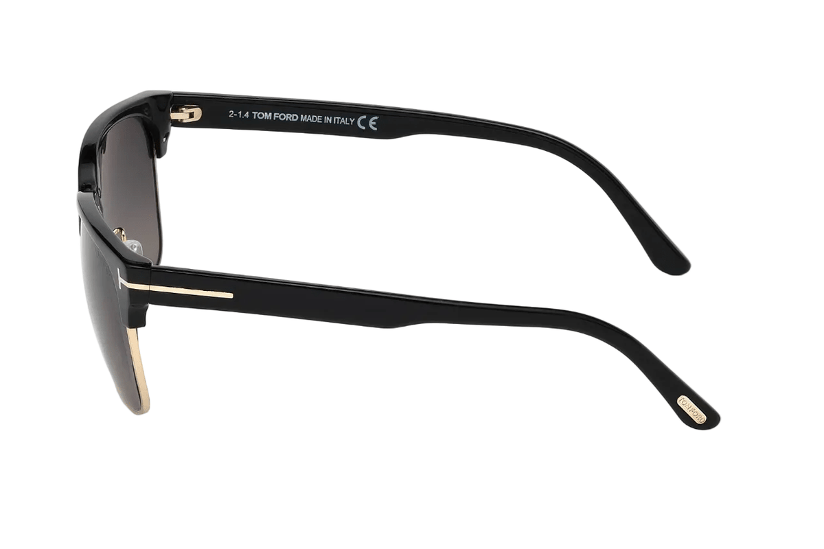 Tom Ford Shiny Black Gold Metal | Grey Gradient Polarized 3