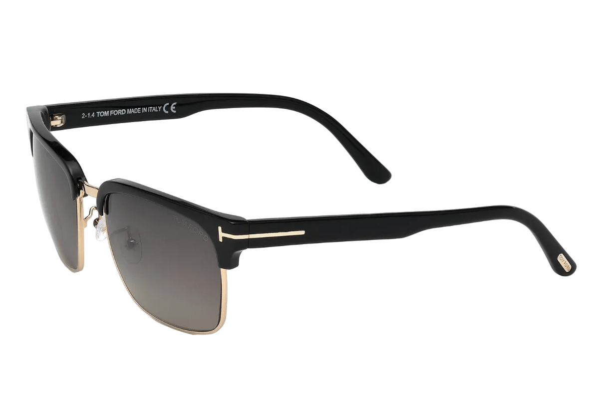 Tom Ford Shiny Black Gold Metal | Grey Gradient Polarized 4