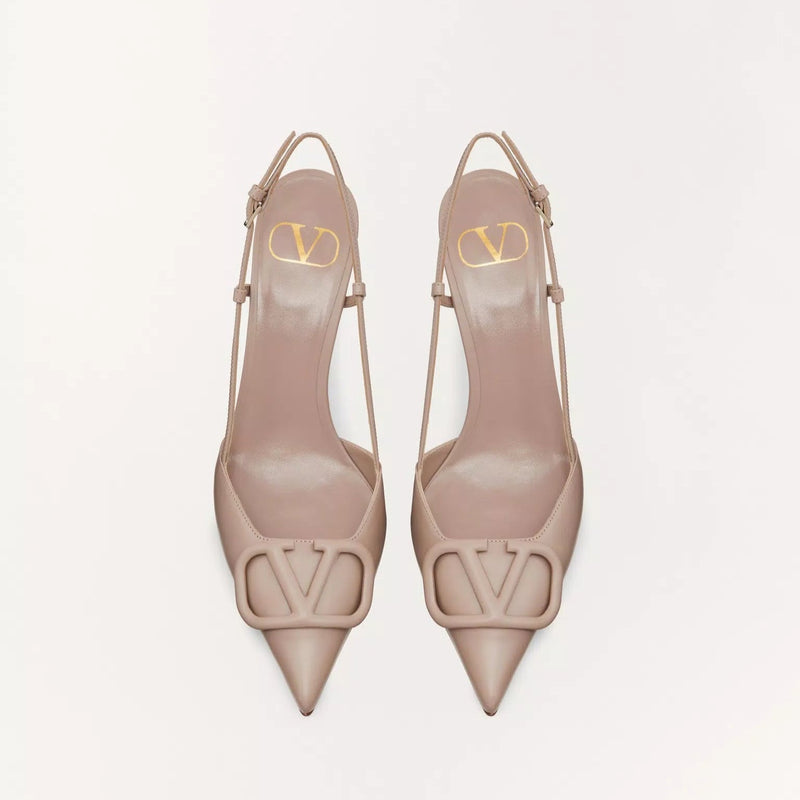 Valentine V Logo Signature Calfskin High Heel Sandal 2
