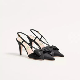 Valentino Bowow Slingback Pumps In leather 85mm