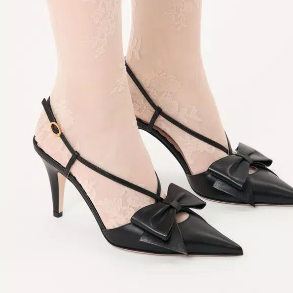 Valentino Bowow Slingback Pumps In leather 85mm 6
