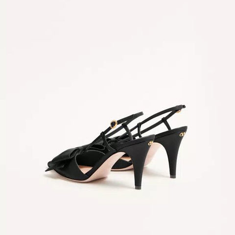 Valentino Bowow Slingback Pumps In Kidskin 85mm - BEAUTY BAR