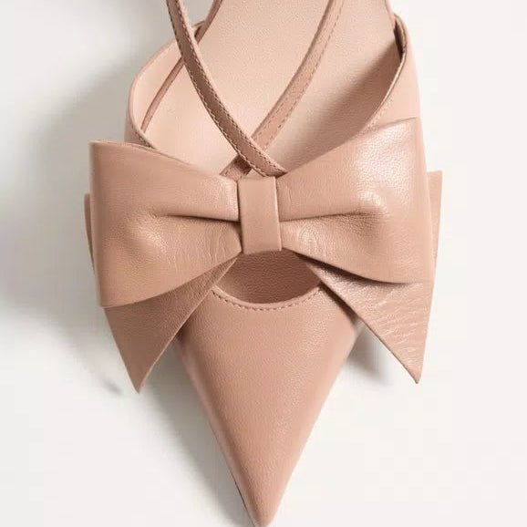 Valentino Bowow Slingback Pumps In Leather 5