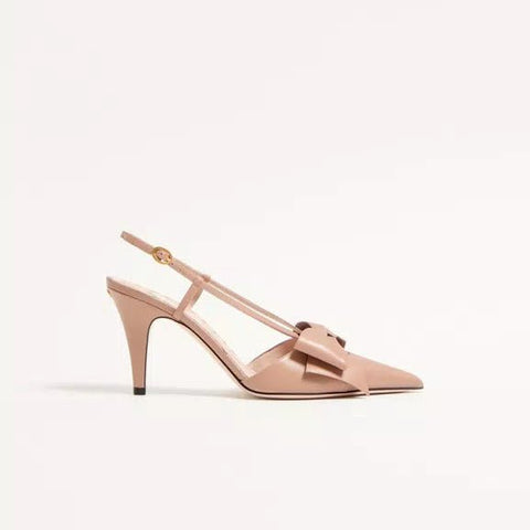 Valentino Bowow Slingback Pumps In Leather - BEAUTY BAR