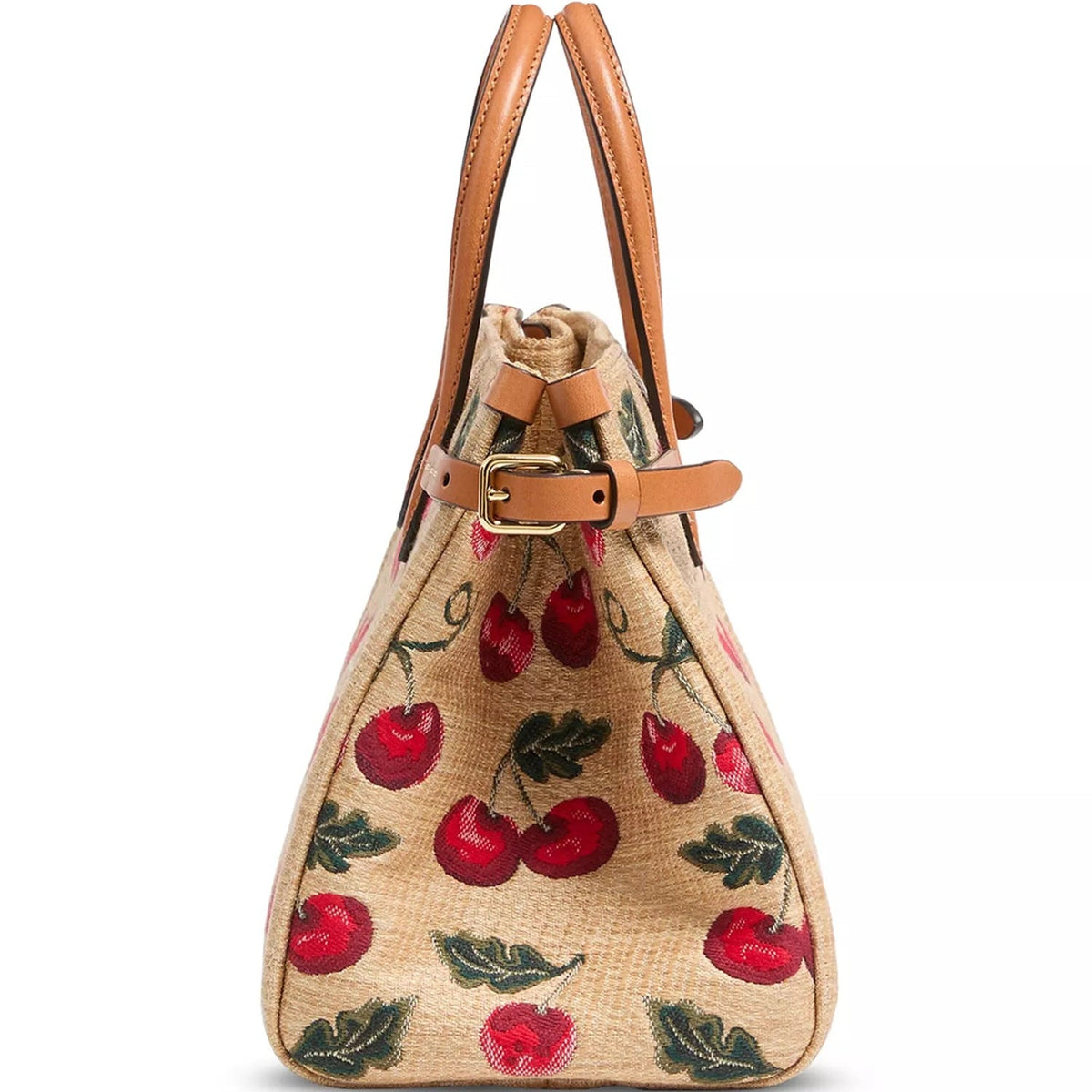 Valentino Garavani Antibes Small Cherryfic VLogo Raffia Shopping Tote Bag 7