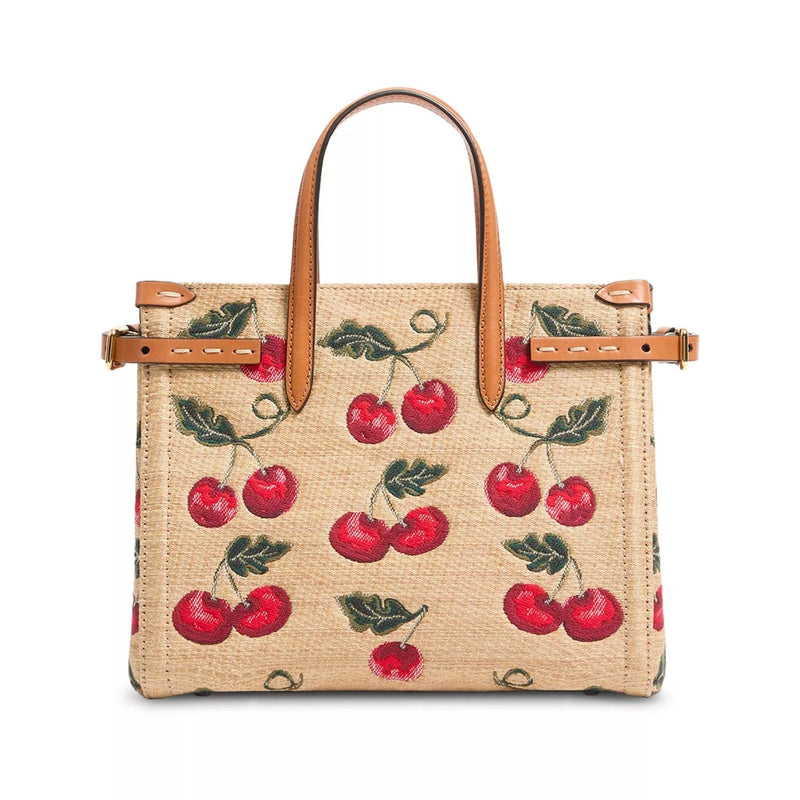 Valentino Garavani Antibes Small Cherryfic VLogo Raffia Shopping Tote Bag 4