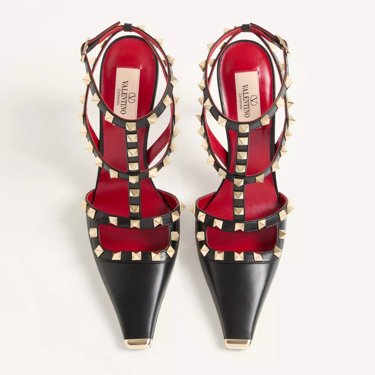 Valentino Garavani Black Leather Rockstud Cage Pumps 5