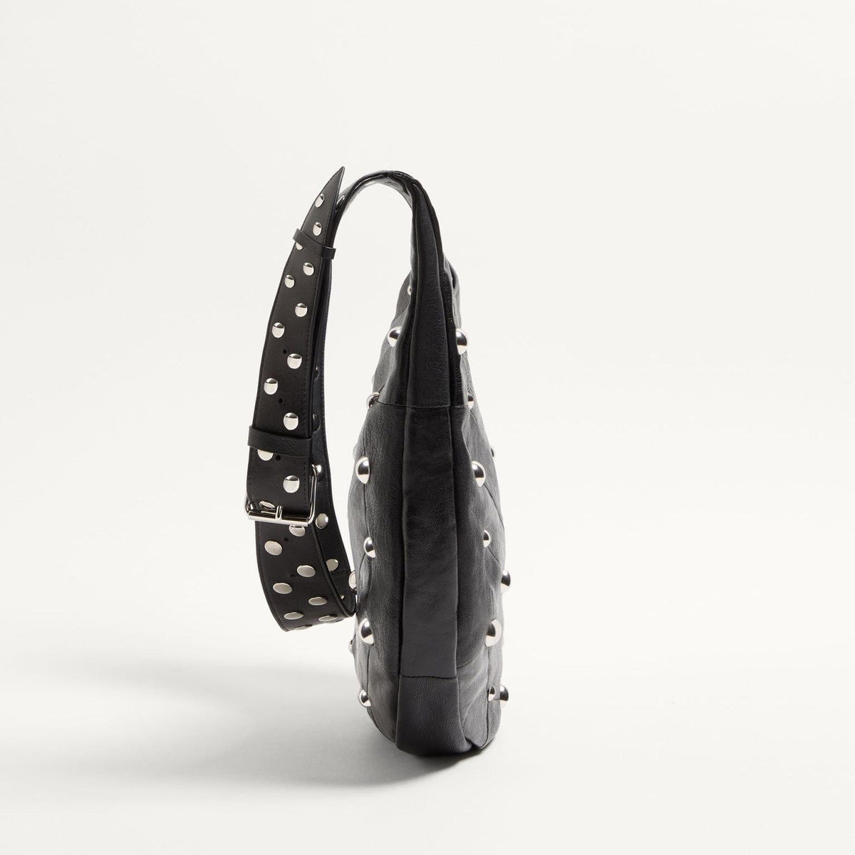 Valentino Garavani Hobo Bag In Chevron-Patterned Nappa Leather With Studs 2