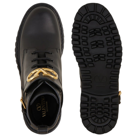 Valentino Garavani Lace - Up Boots Vlogo Signature - BEAUTY BAR