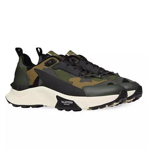 Valentino Garavani Low Top True Act Camouflage Sneakers In Rubberized Fabric