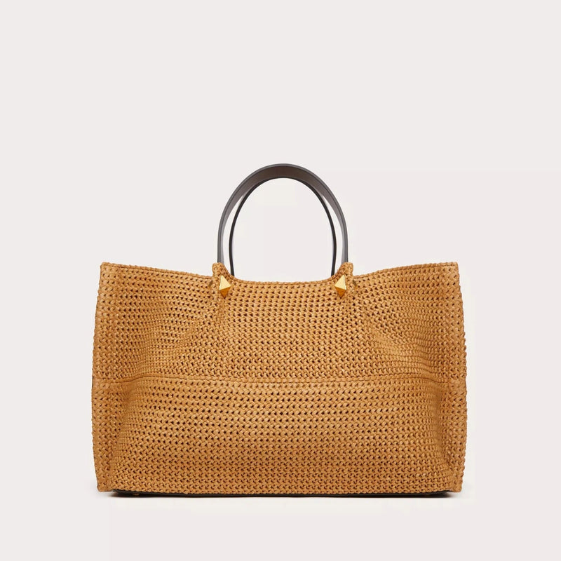 حقيبة تسوق متوسطة الحجم من الرافيا الصناعي من فالنتينو 4