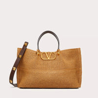 Valentino Garavani Medium Shopping Bag In Synthetic Raffia