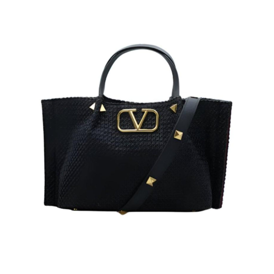 Valentino Garavani Medium Straw Summer Tote Natural Shopper