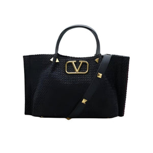 حقيبة تسوق فالنتينو باللون الأسود