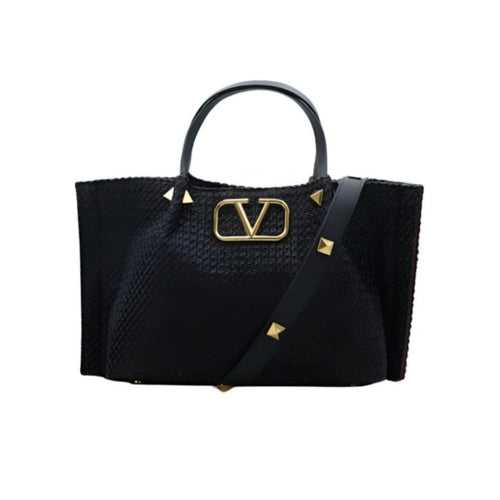 حقيبة تسوق فالنتينو باللون الأسود