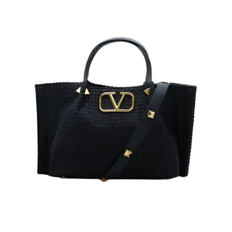 حقيبة تسوق فالنتينو باللون الأسود