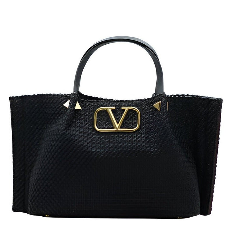 حقيبة تسوق فالنتينو باللون الأسود 6