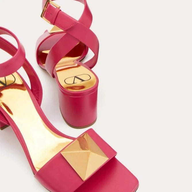 Valentino Garavani One Stud Calfskin Sandals Blossom 5