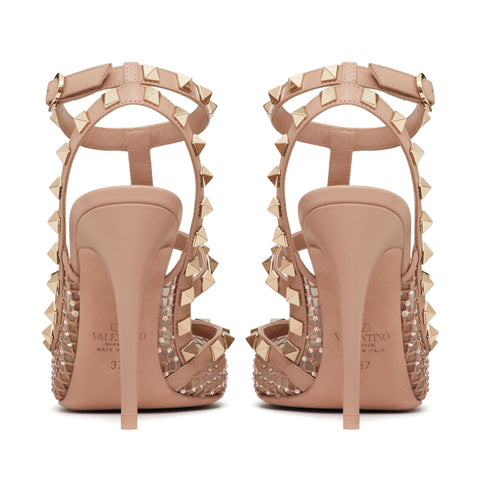 Valentino Garavani Rockstud 100mm Crystal - Embellished Mesh Pumps - BEAUTY BAR