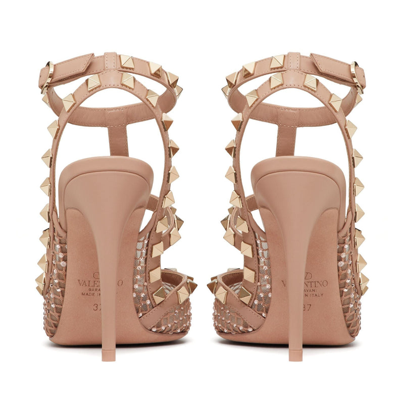 Valentino Garavani Rockstud 100mm Crystal-Embellished Mesh Pumps 5