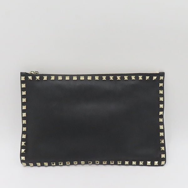 Valentino Garavani Rockstud Large Flat Pouch Bag - Black 2